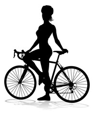 Obraz premium Bike and Bicyclist Silhouette