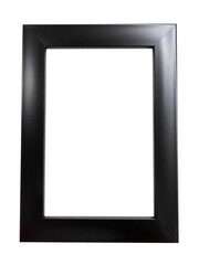 black frame isolated on white background. empty photo frame for copy space. Photo frames background. template. vertical frame isolated. 
