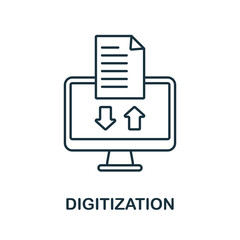 Digitization icon. Line element from industry 4.0 collection. Linear Digitization icon sign for web design, infographics and more.
