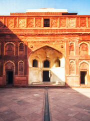 Detail of Red Fort in Agra, India