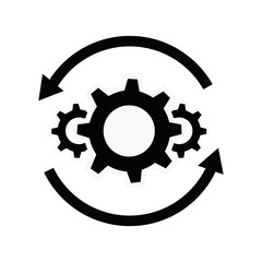 Workflow icon in line style. For your design, logo. Vector illustration. Editable Stroke.