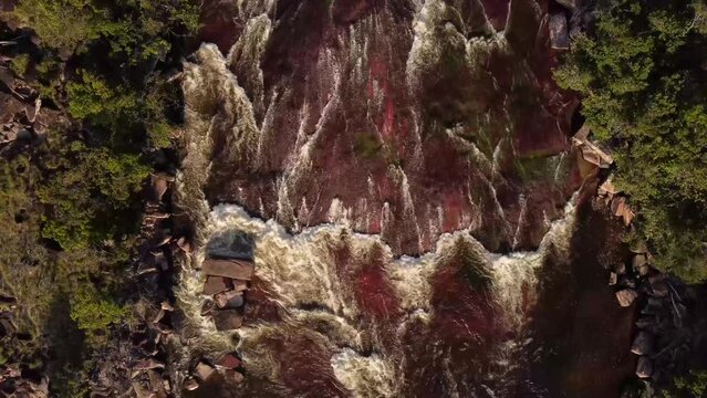Overhead shot of the Yuruani River, located in the Gran Sabana in Venezuela