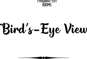 Bird’s-Eye View Vector design idiom Typography Lettering Phrase