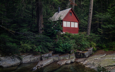 Little Red Cabin In The Woods