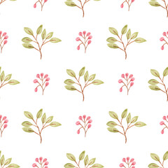 Watercolor leaf seamless pattern