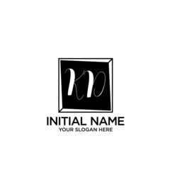 KD monogram logo template vector	