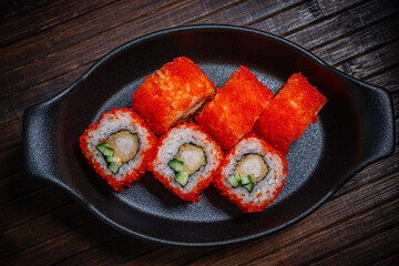 Sushi- delicious menu Fastfood- restaurant concept