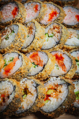 Sushi- delicious menu Fastfood- restaurant concept