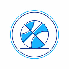 Filled outline Basketball ball icon isolated on white background. Sport symbol. Vector