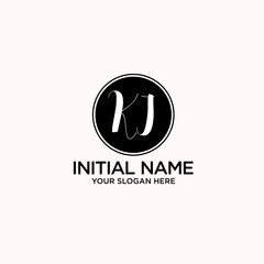 KI monogram logo template vector	