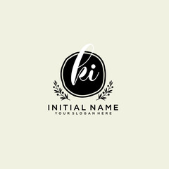 KI monogram logo template vector	