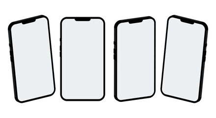 Smartphone black and white. Vector illustration.