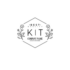 KT Hand drawn wedding monogram logo