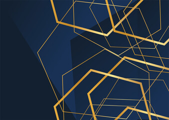 Modern luxury black and gold abstract line background. Abstract decoration, golden pattern, 3D Vector illustration. Black gold waves cover template, geometric shapes, modern minimal banner.