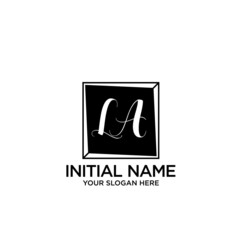 LA monogram logo template vector	