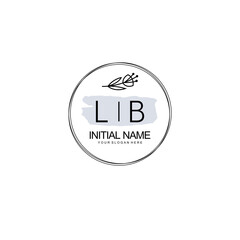 LB Hand drawn wedding monogram logo