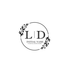 LD Hand drawn wedding monogram logo