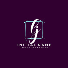 LJ monogram logo template vector	