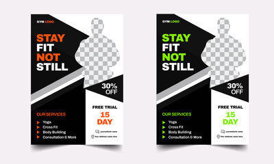 fitness gym flyer design template. fitness poster gym template