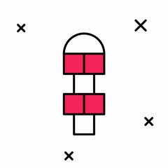 Filled outline Hopscotch icon isolated on white background. Children asphalt coating drawing. Vector