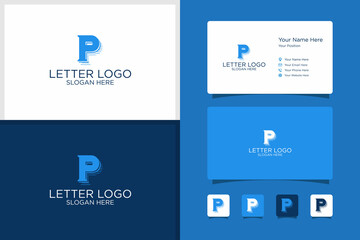 initial letter p design logo and business card template. premium vector
