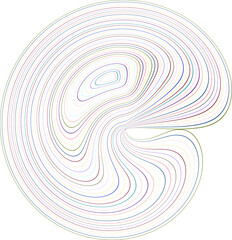 An abstract figure of many colored thin lines .3d.