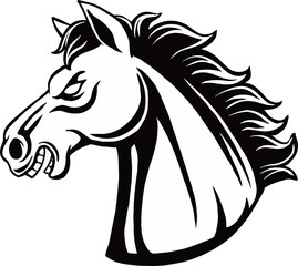 Cartoon angry horse mascot design