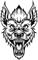 Cartoon werewolf head mascot design