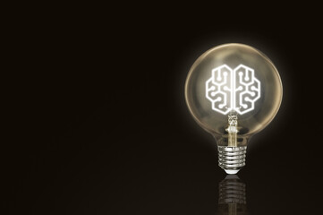 brain-shaped bulb , business concept
