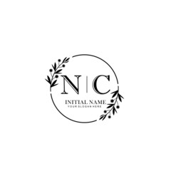 NC Hand drawn wedding monogram logo