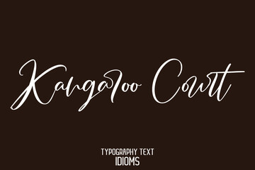Kangaroo Court Vector Quote idiom Text Lettering Design on Brown Background