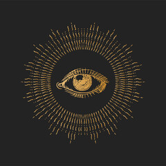 All seeing eye. Eye of Providence illustration.