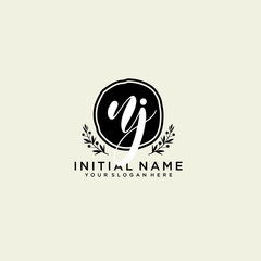 NJ monogram logo template vector	