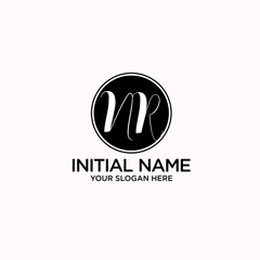 NR monogram logo template vector	