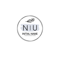 NU Hand drawn wedding monogram logo