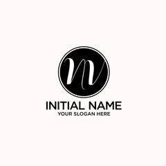 NV monogram logo template vector	