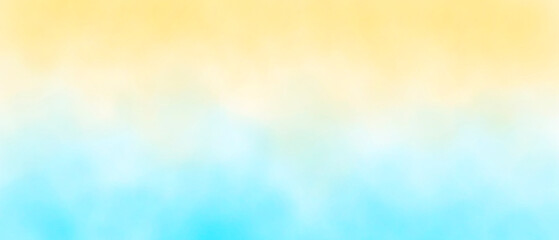 light blue and yellow watercolor background  gradient background. paper illustration desktop site. sea and sand	