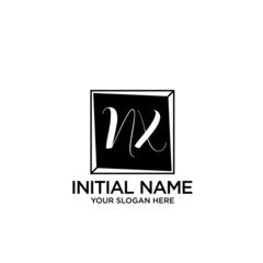 NX monogram logo template vector	