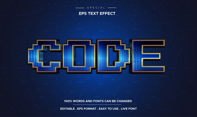 Code text effect, editable hacker and security text style