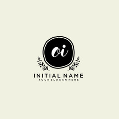 OI monogram logo template vector	