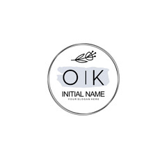 OK Hand drawn wedding monogram logo