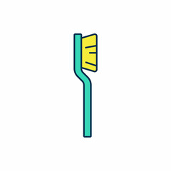 Filled outline Toothbrush icon isolated on white background. Vector
