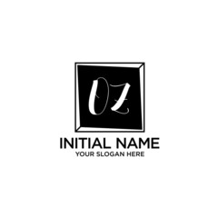 OZ monogram logo template vector	