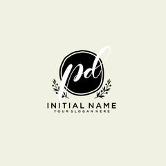 PD monogram logo template vector	
