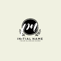 PN monogram logo template vector	