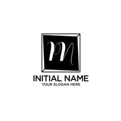 PN monogram logo template vector	