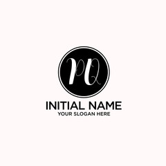 PQ monogram logo template vector	