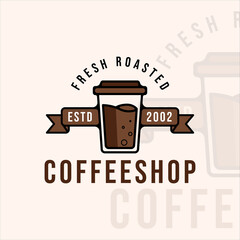 coffee shop logo modern vintage vector illustration template icon graphic design