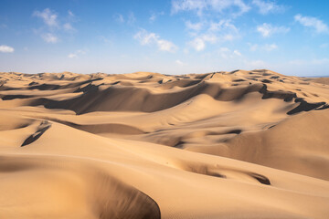 Fototapeta na wymiar Namib Desert in Nambia under blue sky with beautiful dunes