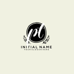 PT monogram logo template vector	